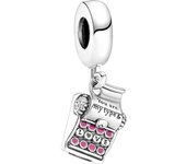 NEW Europeans Pink Original Charms Love Potion Murano Glass Heart Dangle Bead Fit 925 Sterling Silver Bracelet DIY Women Jewelry
