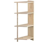 Estantería librería Gala esquinera de 4 baldas de madera maciza de pino 120,7x50x25cm - ASTIGARRAGA KIT LINE