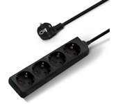 Regleta alargador de enchufes, base multiples de 3, 4, 5, 6 enchufes tipo Schucko sin interruptor, 16a/250v 3680w, cable 3g1.5m㎡ lontitud 1,5m, 3m o 5m, uso interior, color negro, Don Feliz