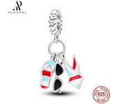 PANPOKI 2023New Owl Cat Beading Pendant Fit Original Pandora Bracelet Necklace 925 Silver Hot Charm Beads DIY Jewelry Making