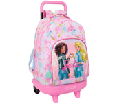 Mochila Grande Con Ruedas Compact Extraible Barbie "Painterly" 33X45X22Cm (Safta 612510918)