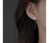 Long Tassel Heart Drop Earrings Gold Silver Color 2022 Korean Hanging Women Earrings Fashion Party Jewelry Girls Party Gift