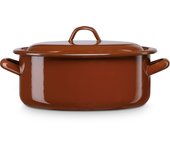 Briebe Terra Cacerola Inducción 10 cm Cazuela 0,45 L con Tapa, Acero Esmaltado, Apta Fuego Horno, Vintage, , Marrón