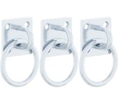 vidaXL Anillas de enganche con placas 3 unidades acero plateado