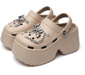 Women's Diy Clogs Clogs Sandals Summer 2024 Slip On Wedge Platform Sandals Woman Fashion Chain Thick Sole Garden Shoes Ladies