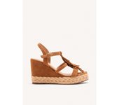 Sandalias Cuña Piel Flecos Elderon