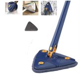 Fregona triangular ajustable de 360 grados para limpieza de ventanas, mopa de microfibra con mango de 1,3 m, limpiaparabrisas de vidrio autoescurrido, Kit de limpieza de ventanas de pared.