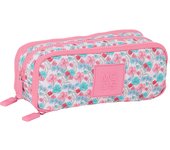Estuche Triple Desplegable Ecológico Moos Flores de Safta - Ideal para Organización y Estilo