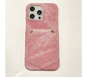 Luxury Denim Leather Card Bag Case For iPhone 15 14 13 12 11 Pro Max