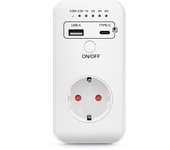 Smart Timing Socket Controller Automatic Power-off Programmable Countdown Timer Switch 230V Charger With USB Type-C