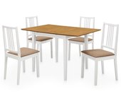 vidaXL Juego de muebles de comedor 5 piezas MDF blanco