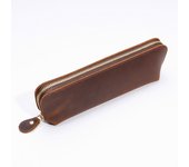 Vintage Leather Pencil Case Retro Stationery Items Zipper Storage Bag Pencil Pouch Pen Holder for Kids School Office Acsesories