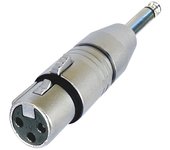 Adaptador XLR Hembra 3 Polos - Jack Mono 6.35mm Neutrik