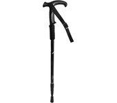 Tradineur - Bastón de trekking extensible, mango en T ergonómico, palo de senderismo telescópico, aluminio, ultraligero, antichoque, caminar, montaña, 65-135 cm, color aleatorio