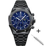 Top Brand Man Casual Watch Luxury Luminous BINBOND B0161 Box Wristwatch Stainless Steel Waterproof Men Date Calendar Clock