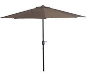 Outsunny Sombrilla 269x138x236 cm Parasol de Jardín con Manivela y Forma Semicircular para Exterior Terraza Patio Piscina