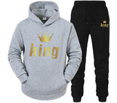 King And Queen Couple Outfit Hoodie and Jogger Pants High Quality Men Women Daily Casual Sport Jogging Suit King Queen Tracksuit