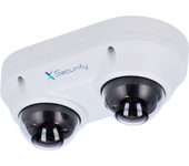 X-Security Cámara IP Domo dual - 2x 4 Megapíxel  (2560x1440) - 2x Lente fija 2.8mm - WDR 120dB | Dual Light(IR 30m y Luz Blanca 20m) - WizSense, con clasificación de humano y vehículo  - MicroSD 256GB / IP67 & IK10