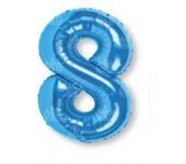 Números En Globo Foil De Color Azul Con Tamaño De 80cm. # Xoko Party #Globos #Números