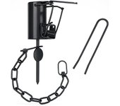 Trampas manuales para mapaches y animales pequeños: Jaula resistente con resorte, diseño a prueba de perros con estacas y cadena inoxidables, trampa reutilizable para exteriores para granjas, patios y jardines.