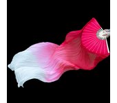 150CM Imitation Silk Handmade Dyed Belly Dance Fans Belly Dancing Fans Gradient Colors Dance Long Fans Women Belly Dancing