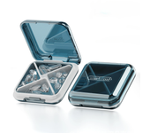 Daily Pill Organizer 4 Compartments Portable Travel Small Pill Case Pill Box for Purse Pocket to Hold Vitamins Cod Liver Oil