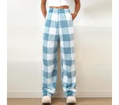 Women'S Plush Pajama Pants Soft Elastic Waist Mid-High Rise Sleep Pants Classic Plaid Pant Belt 2 Pockets Perfect For Winter