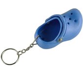 Llavero con forma de zapatilla de goma, colorido y brillante, regalo divertido, color azul