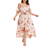 Nuevo Vestido Informal Estampado De Moda Para Mujer, Vestido De Verano Con Estampado De Flores De Talla Grande, Vestidos Holgados Con Tirantes Para Mujer