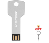JASTER Free Custom Logo USB Flash Drive 128GB Metal Key Pen Drive Pen Drive with Free Key Ring 64GB Business Gift Memory Stick