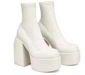 Party Women Winter Boots Platform Chunky High Heels Motorcycle Long Boots Luxury Big Size Punk Shoes Woman