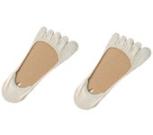 2Pcs Soft Thin Invisible Socks Womens Breathable Solid Color Five Toe Socks Hosiery Anti Slip Five Finger Socks Low Cut Shoes