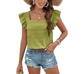 Sleeveless Ruffle Loose Female Tops Frill Top Novelty 2024 Modern Long Women's Shirt and Blouse Simple Cheap Stylish Cool Tall M