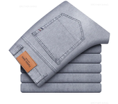 Pantalones hombre, vaqueros, algodón elástico, 3 colores, informal, verano 2024