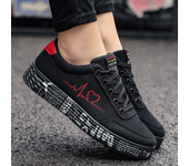 Zapatos vulcanizados a la moda para mujer, zapatillas informales con cordones para mujer, Zapatos transpirables de lona para amantes, Zapatos planos con grafiti Hombe