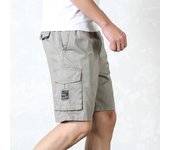 Male Cargo Pants Knee Shorts Classic Summer Shorts Multiple Pockets Large Size Cotton Half Pants Khaki Grey Shorts