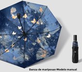 Guochao Qingqiu paraguas automático para mujeres, soleado y lluvioso, parasol de doble propósito de alto valor, parasol de vinilo, protector solar, protector solar protección ultravioleta