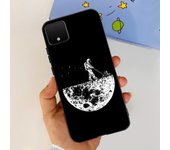For Google Pixel 4 XL Phone Cover Mask Black Matte Silicone Coque CAPA For Pixel XL4 Jelly Luxury Flower Love Heart Painting Bag