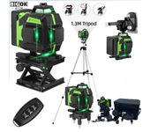 Nivel a Laser 16 Lines Profesional Level Meter Green 16 Line 4D Self-leveling 360 Autonivelant Laser Level Bring Tripod