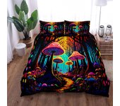 2025 Chic Mushroom Illustration Art Duvet Cover Set King Queen Double Twin Single Bed Linen Set Boys