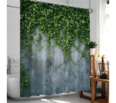 Floral Plants Shower Curtain Pink Roses Green Leaf Vines Botanical Home Decor for Bathroom Polyester Bathtub Curtains Cloth