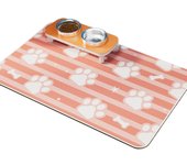 Dog Dish Mats Cartoon Dog Feeding Mat Absorbent Non-slip Pet Bowl Pad Diatom Mud Pet Placemat for Home