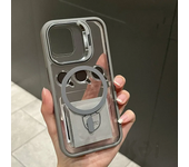 Case For iPhone 15 Pro Max iPhone 15 Pro 14 13 12 Case Clear Camera Lens Protector Magnetic Magsafe Stand Stash Stand Phone Cove
