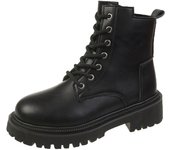 Nuevas Botas Cortas De Plataforma Casual De Caña Alta Para Mujer, Botas De Locomotora De Terciopelo Con Cordones De Raíz Cuadrada