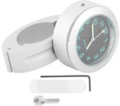 Reloj Universal de montaje en manillar de motocicleta, resistente al agua, batería integrada, electroplateado, 22/25mm