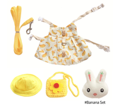 Cute Bunny Pet Vest Accessories Outdoor Leash Rabbit Clothes with Bag Hat Harness Strap Leash Dress Clothes for Guinea Pig