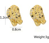 NewBuy 2024 New Fashion Gold Luxury Stainless Steel Wedding Jewelry AAA CZ Zircon Leopard Earrings Elegant Gift for Women