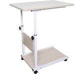 Mesa Auxiliar con Ruedas, Mesa de Ordenador portátil, Altura Regulable,Escritorio Ajustable,Escritorio de pie para Ordenador