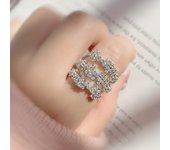 Dami flower spike ring female 18K white gold plated exquisite light luxury dazzling hot style ring
