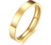 VQYSKO 3mm Gold Color Filled Rings for Women Girls Stacking Stackable Band Thumb Pointer Finger Plain Ring Comfort Fit